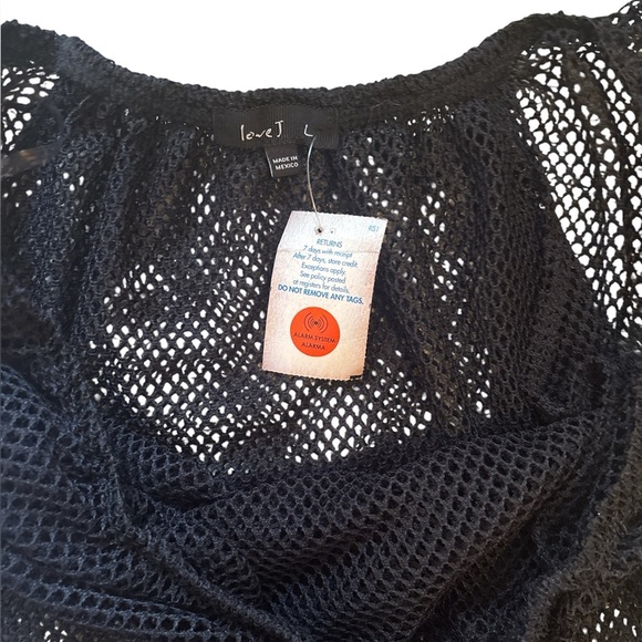 Love J ladies black mesh embroidered bodysuit - size large - NWT - Picture 4 of 5